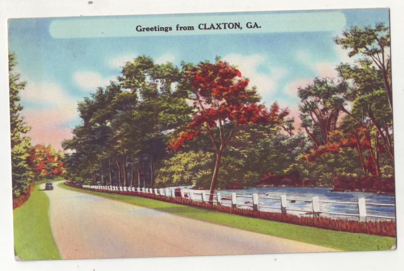 P643 JLs Linen (1930-1945) view greetings from claxton ohio