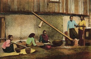 burma, Burmese Women Piling Rice (1910s) Italian Mission Postcard