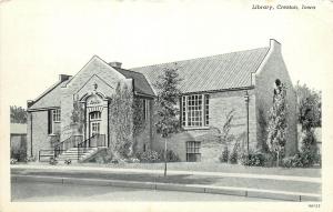 Vintage Printed Postcard; Library, Creston IA Union County unposted