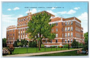 c1940 Saint Lawrence Hospital Building Lansing Michigan Vintage Antique Postcard 