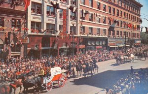 Calgary Stampede Parade, Alberta, Canada St. Regis Hotel c1950s Vintage Postcard