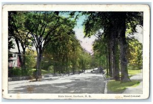 1956 Scenic View Main Street Road Trees Durham New Hampshire NH Vintage Postcard