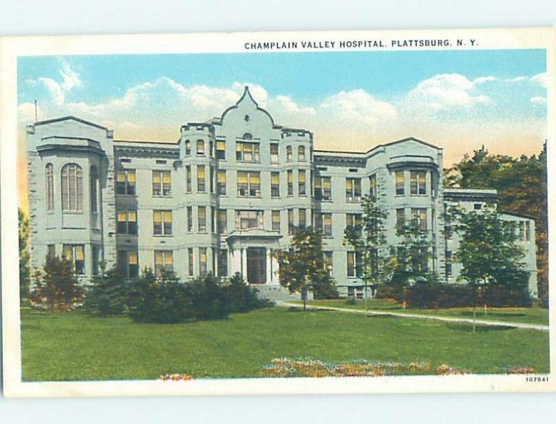 Unused W-Border HOSPITAL SCENE Plattsburgh New York NY W2874