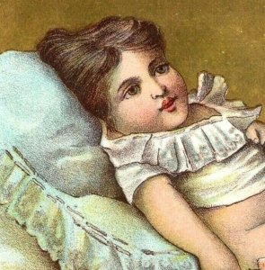 1870s-80s Soapine Kendal Mfg. Co. Adorable Child & Doll P231