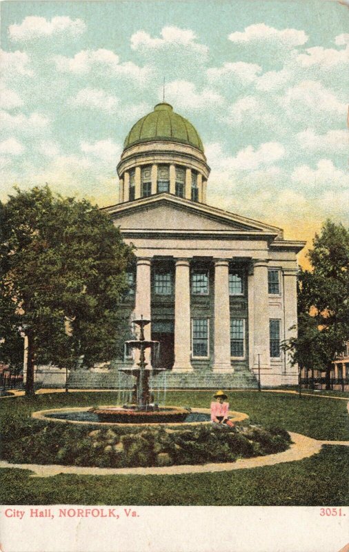 Postcard City Hall Norfolk Virginia AB8 