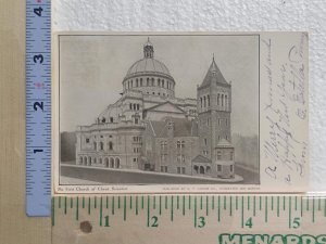 Postcard The First Church of Christ, Scientist, Boston, Massachusetts