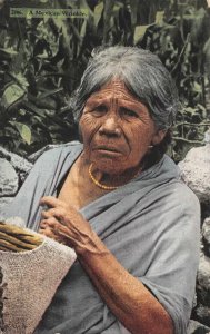 OLD WOMAN IN MEXICO POSTCARD 1922