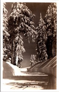 USA At Crater Lake Oregon Vintage RPPC C014