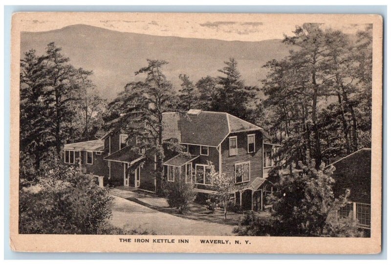 1940 Iron Kettle Inn Building Exterior Waverly New York Vintage Antique
