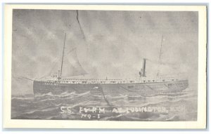 c1940's Steamer F. & P. M. At Ludington Michigan MI Unposted Vintage Postcard