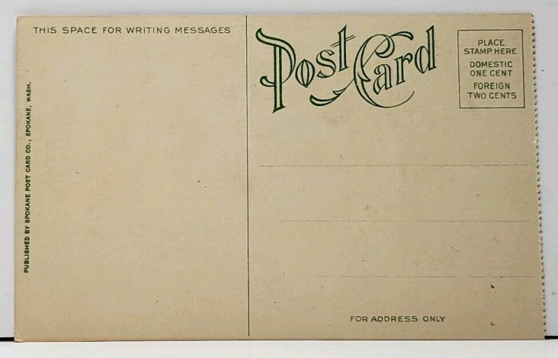 SPOKANE Washington MASONIC EMBLEM Manito Park Postcard H4