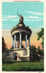 Vintage Postcard 1920's Herman's Monument New Ulm Minnesota Valley News Co.