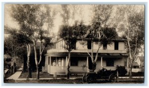 1916 Victorian House Car Scene Roy Montana MT RPPC Photo Posted Antique Postcard