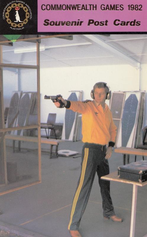 Noel Ryan Shooting Free Pistol Australia 1982 Commonwealth Games Postcard