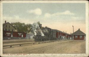 Moosup CT RR Train at Station Depot c1920 Postcard