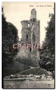 Old Postcard Vire Ruins of Chateau