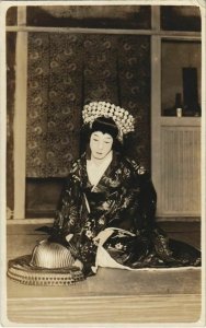 PC KABUKI THEATER JAPAN REAL PHOTO POSTCARD (a19809)