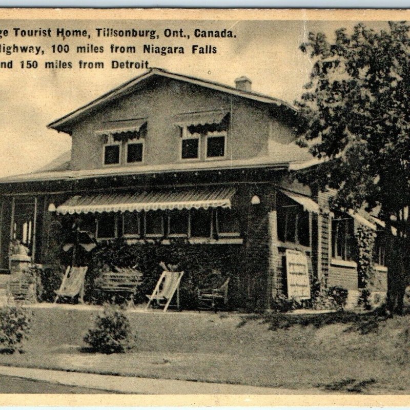 1930s Tillsonburg Ontario Westmount Lodge Advertising Postcard Tourist Evans A43