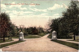 Postcard ROAD SCENE Lowell Massachusetts MA AI4869