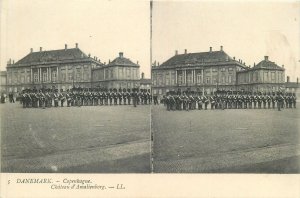 Postcard Stereographic stereo view postcard Denmark Copenhague Amalienburg