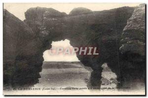 Old Postcard La Bernerie Curious breakthrough rock arches 2
