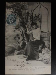 French Romance: Noun resterions assis... / Girl Looking at Fruit / Flowers c1904