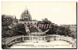 Old Postcard Paris Montmartre Panorama of New Square St. Peter Towards the Sa...