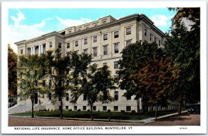 VINTAGE POSTCARD NATIONAL LIFE INSURANCE HOME OFFICE BUILDING MONTPELIER VERMONT