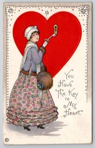 Valentine Margaret Price You Have the Key to my Heart Postcard C29