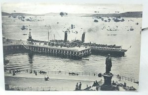 Passengers Boarding Paddle Steamer at The Pier Dunoon Vintage Postcard 1918