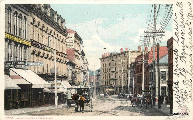 1907 Middle Street railroad PORTLAND MAINE Undivided Detroit Photographic 10357