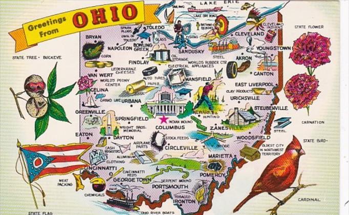 Greetings From Ohio With Map