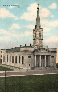 Vintage Postcard 1930's Old Cathedral Parish Church Building St. Louis Missouri