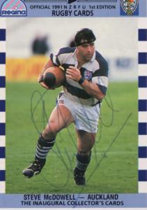 Steve McDowell Auckland New Zealand Rugby Hand Signed Rugby Photo