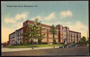 Alabama BIRMINGHAM Phillips High School with cars from that era - LINEN