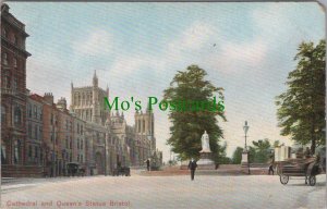 Bristol Postcard - Cathedral and Queen's Statue, Bristol RS32990
