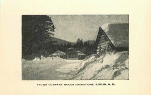 Berlin New Hampshire Brown Company Woods Logging Lumber Postcard 21-5485