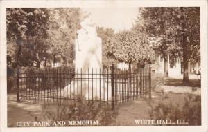 Illinois White Hall City Park and Memorial 1948 Real Photo