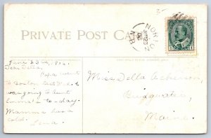 Rideau Falls Ottawa, 1906 W.G. MacFarlane Postcard, Norton NB Split Ring Cancel