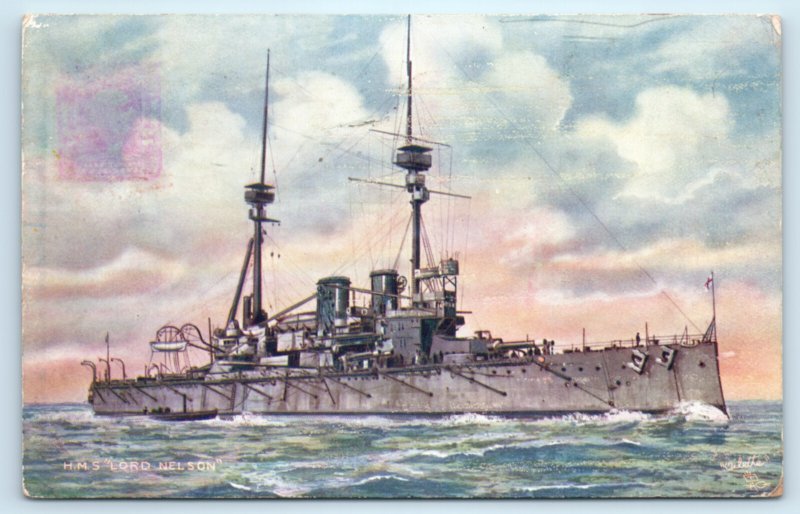 Battleship HMS Lord Nelson Royal Navy Postcard