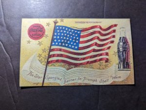 Mint 1939 USA Coca Cola Advertisement Postcard Star Spangled Banner Patriotic