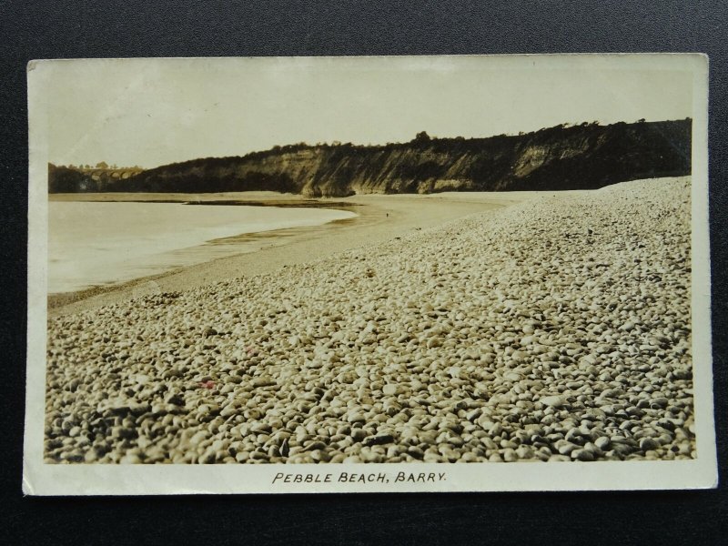 Wales BARRY ISLAND Pebble Beach c1920 RP Postcard