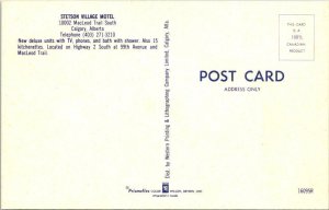 Calgary, Alberta Canada STETSON VILLAGE MOTEL Roadside Highway 2 CHROME Postcard