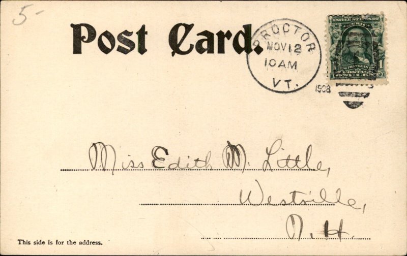 Proctor Vermont Loading Marble Quarry Mining c1900-20s Vintage Postcard