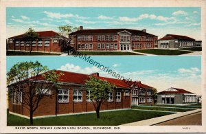 David Worth Dennis Junior High School Richmond Indiana Postcard PC306