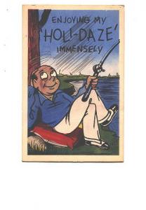 Dilf Long Cartoon, Man Fishing, Enjoying my Holi-Daze Immensely,