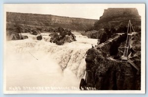 Shoshone Falls Idaho ID Postcard RPPC Photo Stairway View Waterfalls 1916 Posted