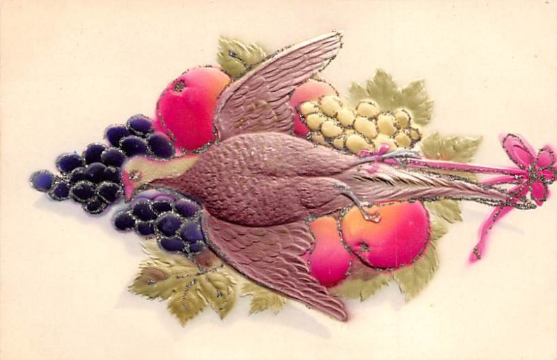 Pheasant on the table with fruit Bird Unused 