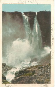 Twin Falls Yoho Valley BC Canada 1907 White Border Postcard Used, Detroit Pub Co