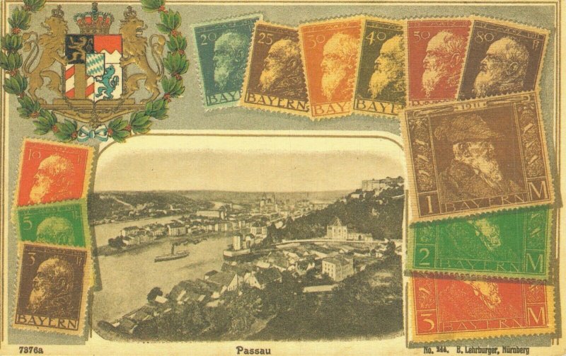 Germany Passau Stamps Vintage Postcard 07.97